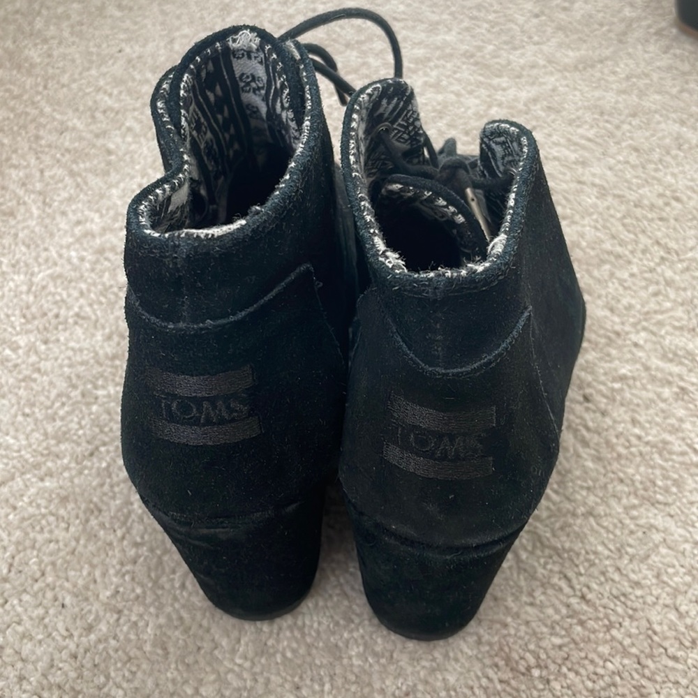 Toms Black Wedge Heels